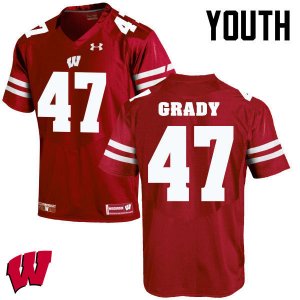 Youth Wisconsin Badgers NCAA #51 Griffin Grady Red Authentic Under Armour Stitched College Football Jersey RU31V68TC